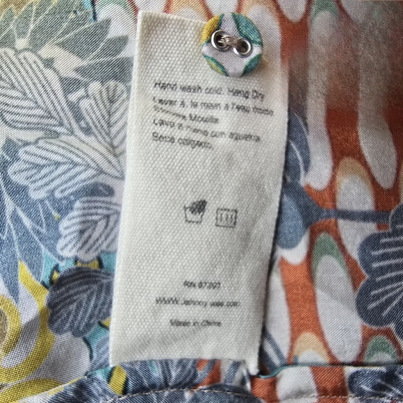 Johnny Was Silk Boho Floral Tunic Dolman Sleeve Size M - Picture 7 of 9